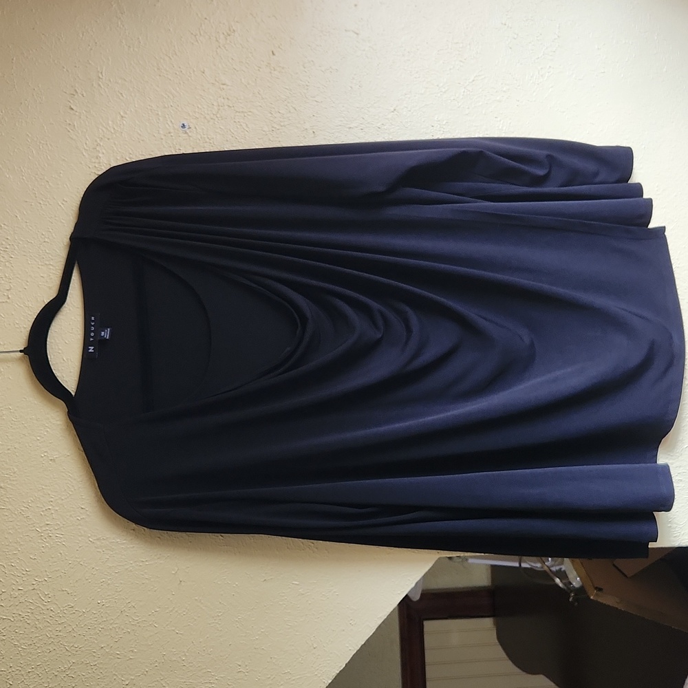 Elegant Black Drape Blouse